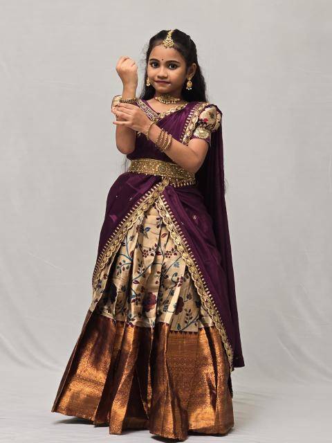 NEW LAUNCING KIDS LEHENGA CHOLI lichi silk Children wear wholesale market in Kolkata